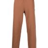Lacoste logo-patch Organic Cotton Track Trousers Brown Men Sweatpants Maison-Kitsune