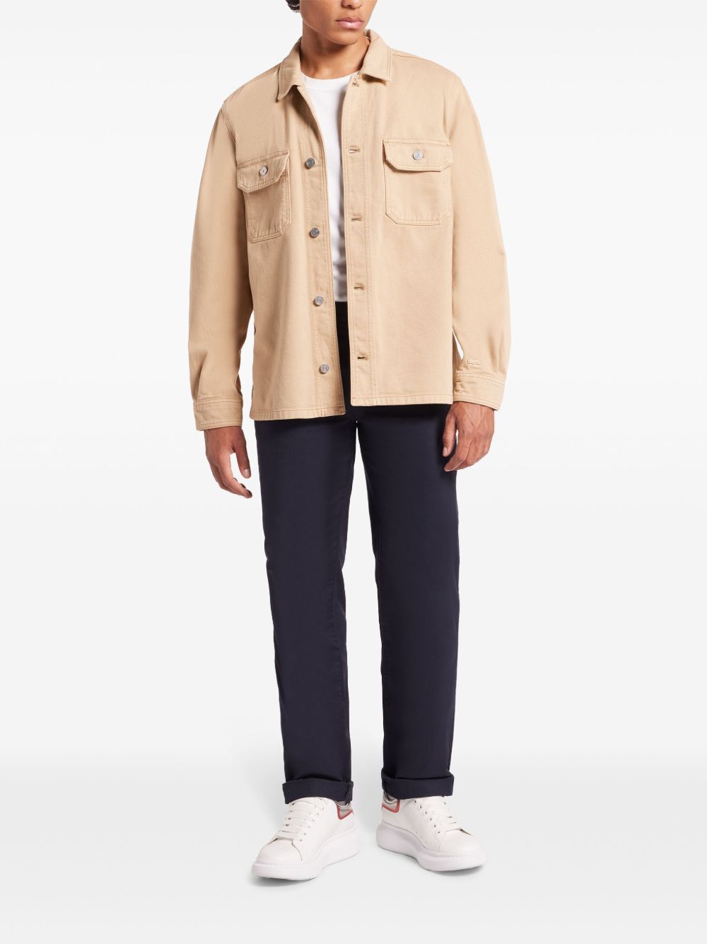 Lacoste Denim Shirt Neutrals Maison-Kitsune Men Shirts
