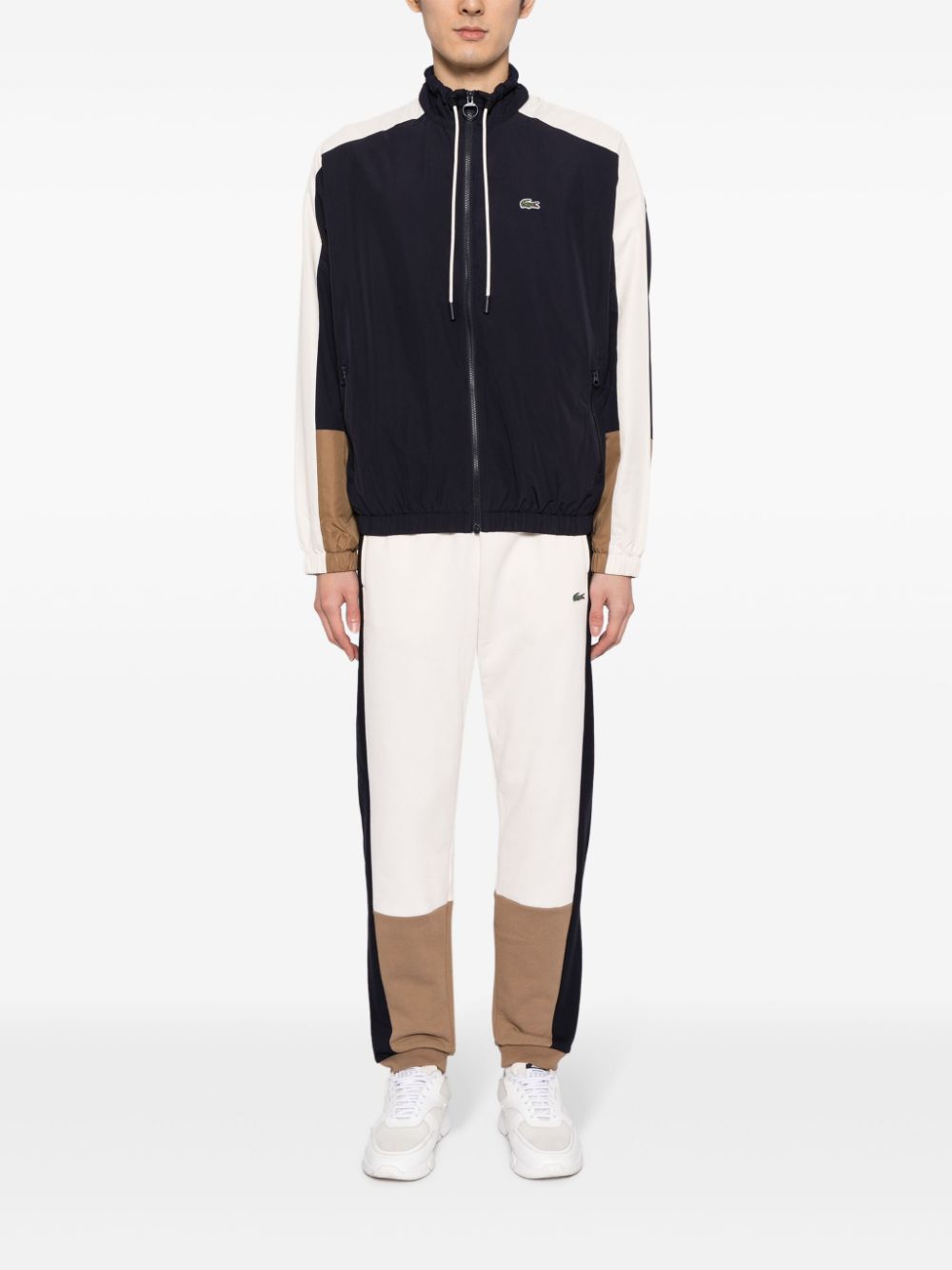 Men Sweatpants Maison-Kitsune Lacoste logo-embroidered colour-block Track Pants White