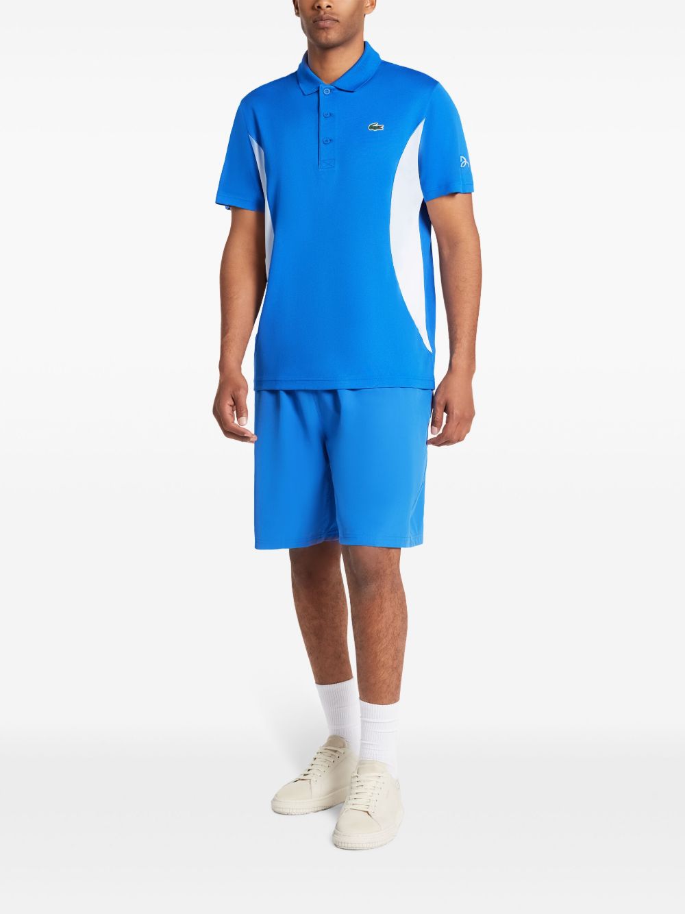 Men Track & Running Shorts Maison-Kitsune Lacoste x Novak Djokovic stripe-tipping Shorts Blue