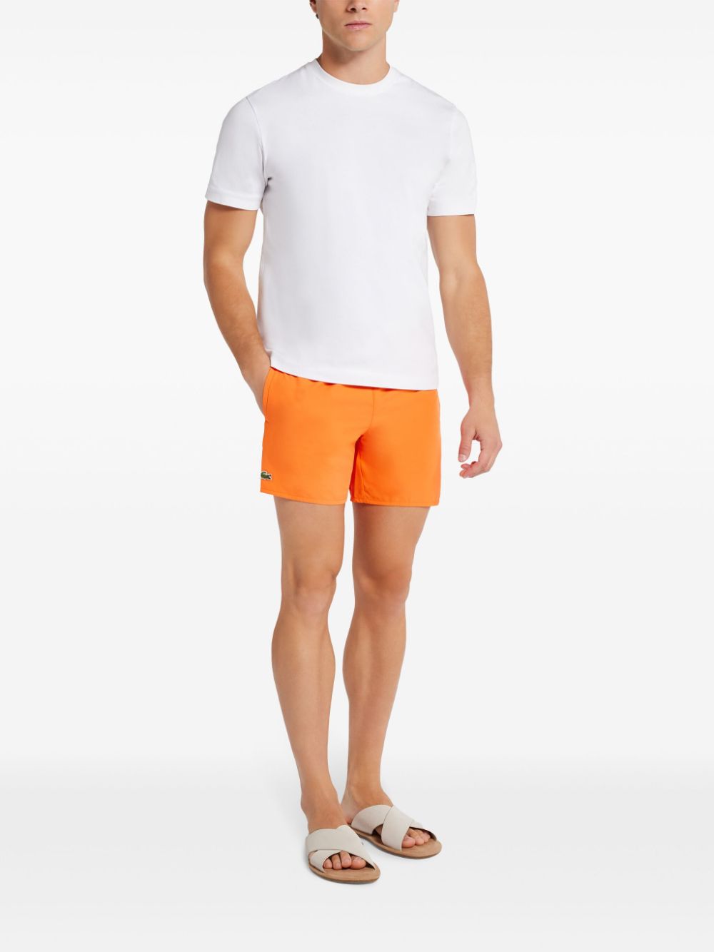 Lacoste logo-patch Swimming Shorts Orange Maison-Kitsune Men Swim & Board Shorts