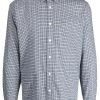 Lacoste Checked Cotton Flannel Shirt Blue Maison-Kitsune Men Shirts