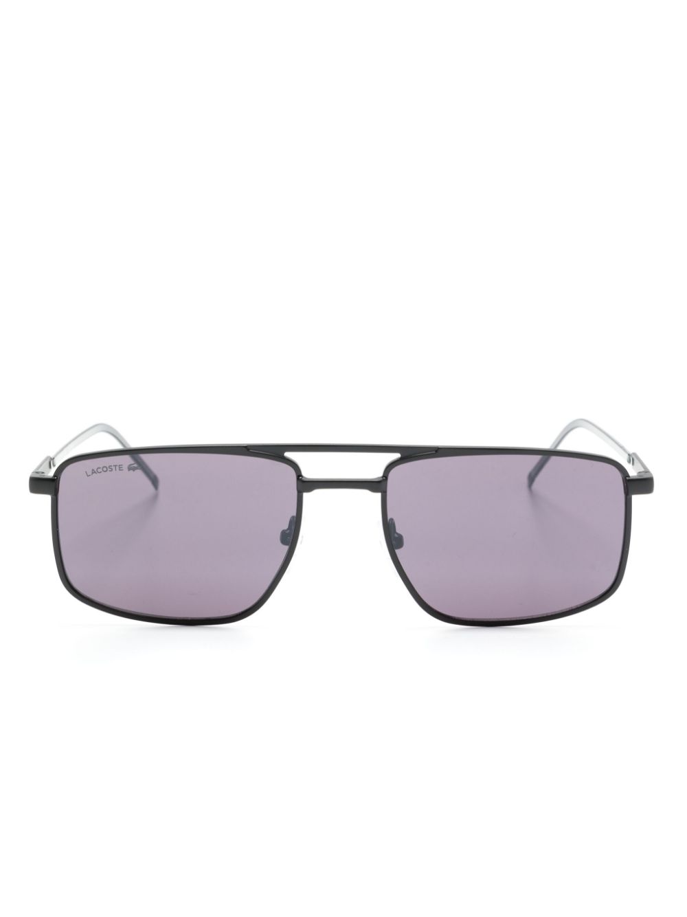 Maison-Kitsune Sunglasses Men Lacoste double-bridge rectangle-frame Sunglasses Black