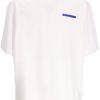 Maison-Kitsune T-Shirts Men Lacoste graphic-stamp T-shirt White