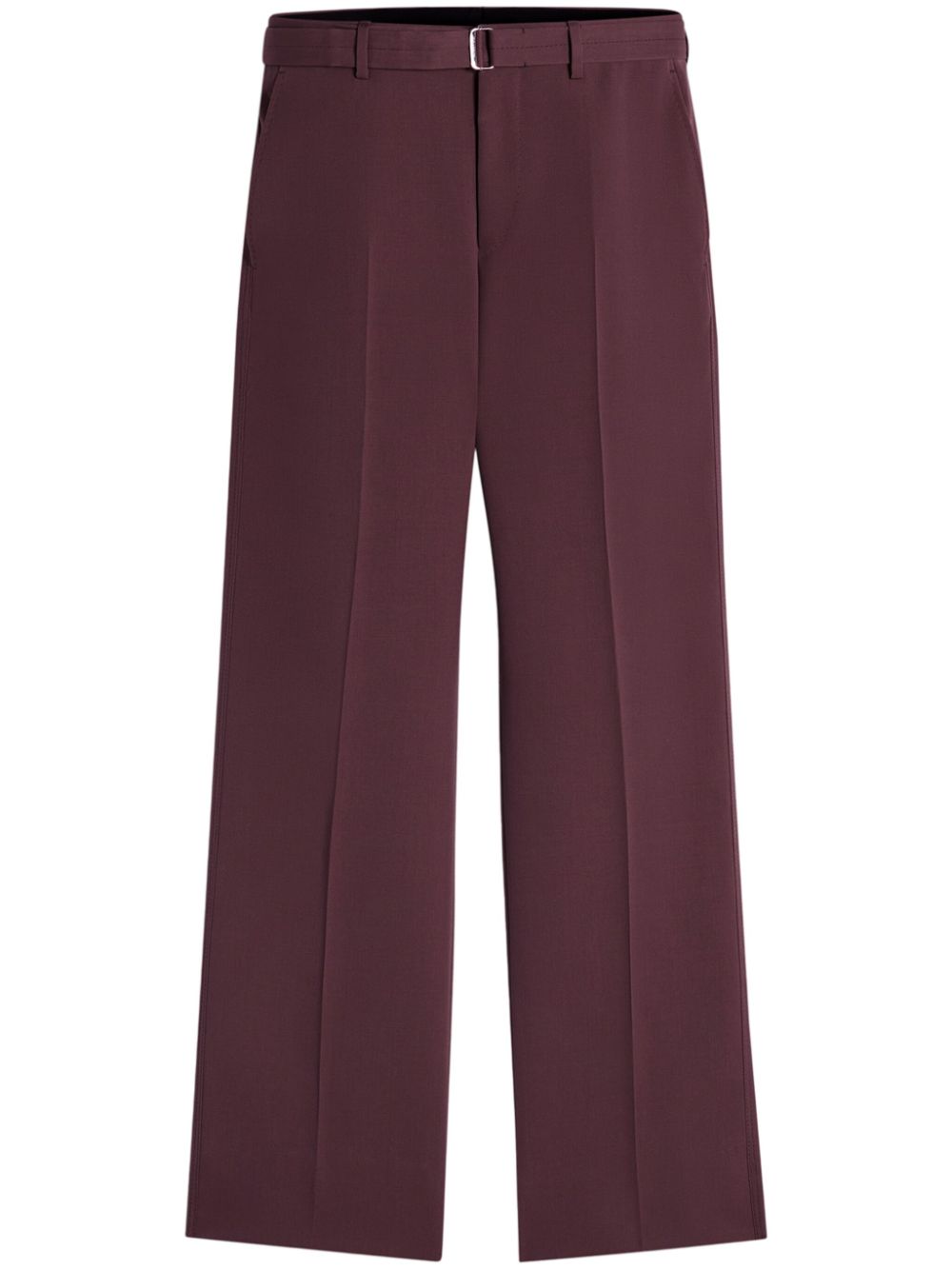 Maison-Kitsune Tailored Pants Men Lanvin Belted Tailored Trousers Red