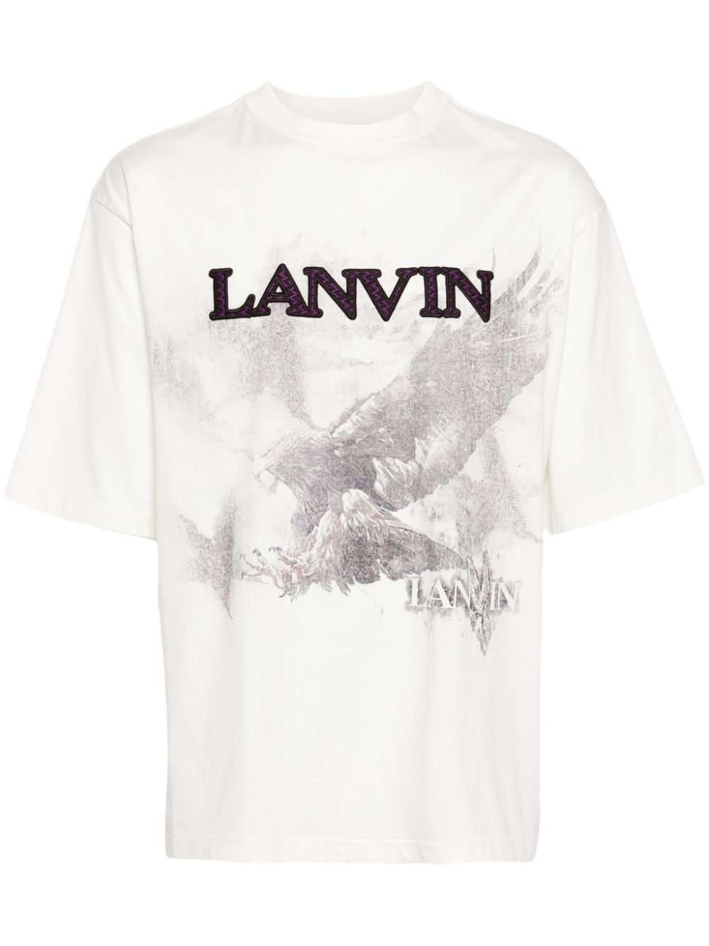 Lanvin x Future Eagle-print Cotton T-shirt White Maison-Kitsune Men T-Shirts