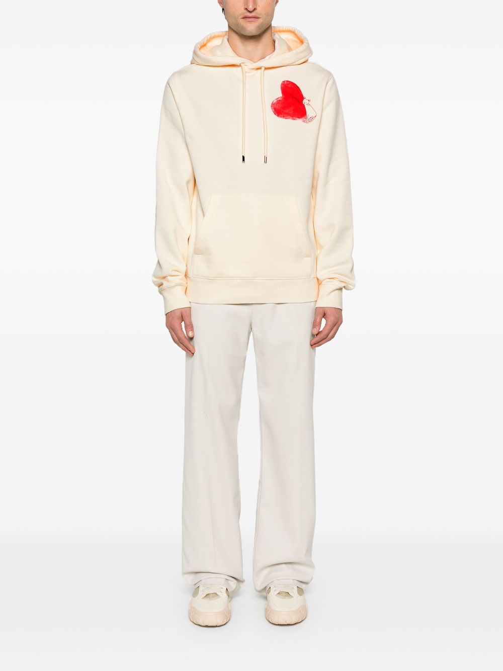 Maison-Kitsune Hoodies Men Lanvin Printed Hoodie Neutrals