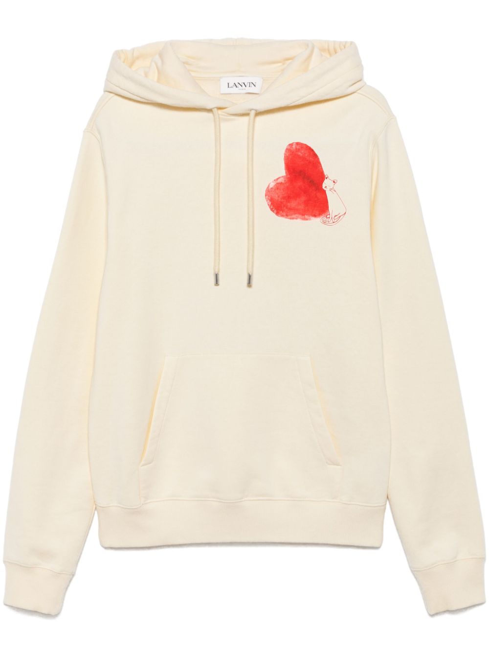 Maison-Kitsune Hoodies Men Lanvin Printed Hoodie Neutrals