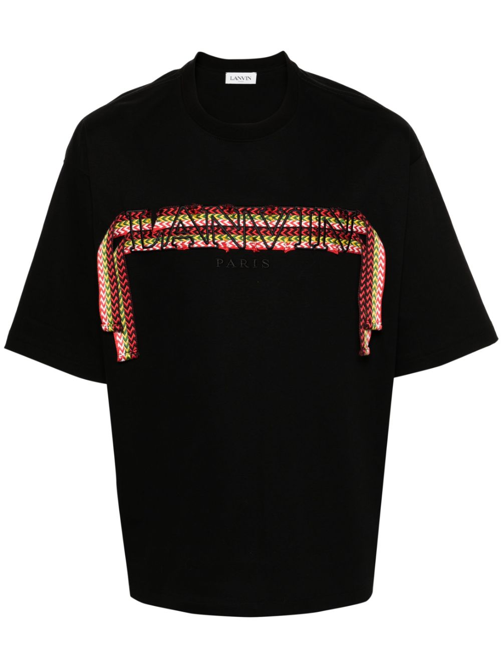Men T-Shirts Maison-Kitsune Lanvin Curb lace-detailed Cotton T-shirt Black