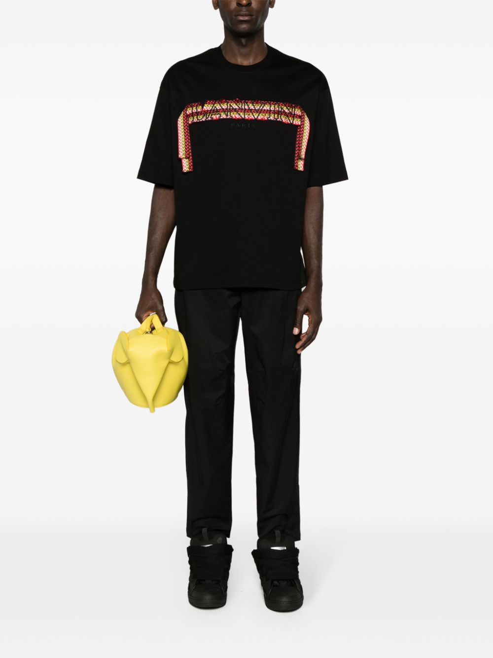 Men T-Shirts Maison-Kitsune Lanvin Curb lace-detailed Cotton T-shirt Black