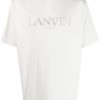Men T-Shirts Maison-Kitsune Lanvin logo-appliqué Cotton T-shirt Grey