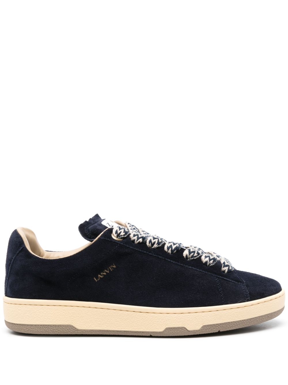 Maison-Kitsune Low-Tops Men Lanvin Curb Lite Suede Sneakers Blue