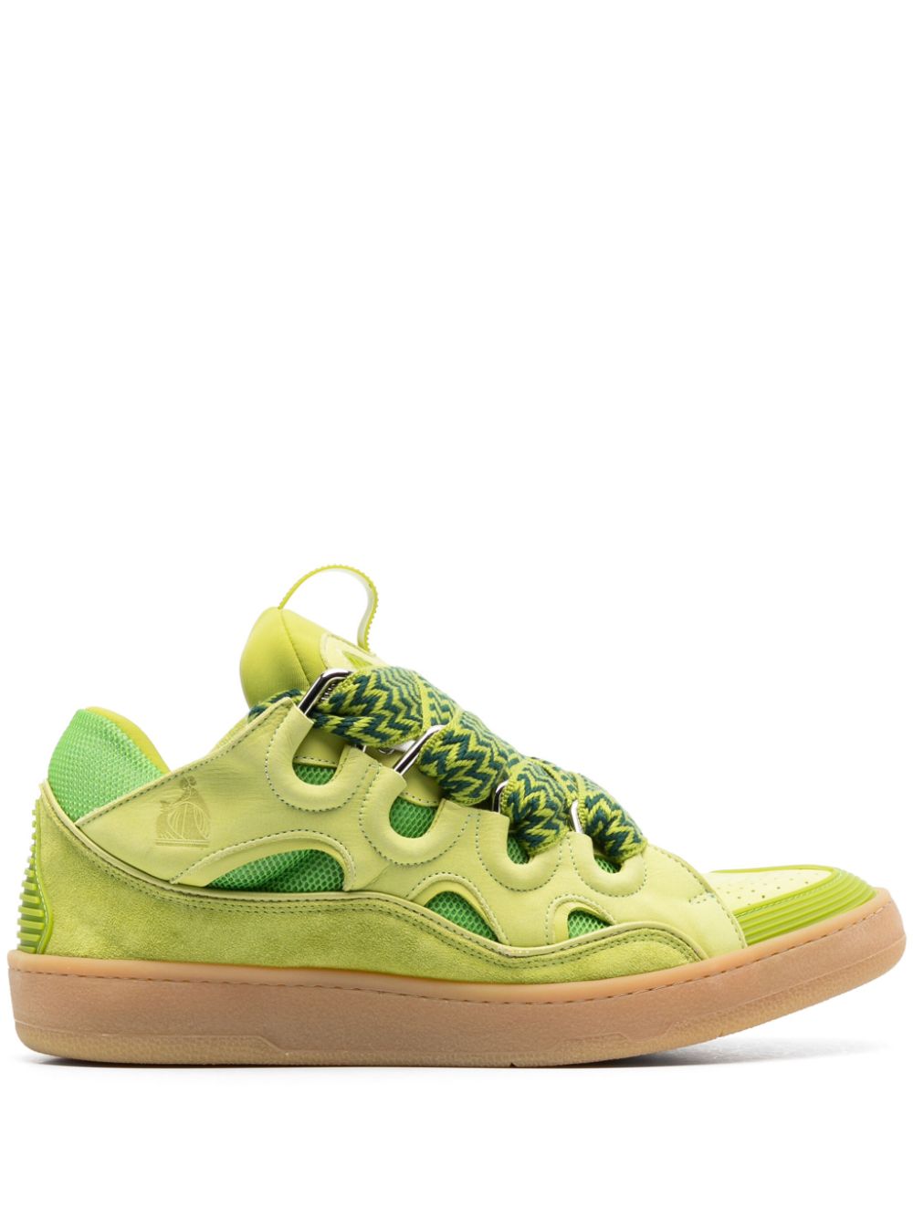 Maison-Kitsune Lanvin Curb Leather Sneakers Green Men Low-Tops