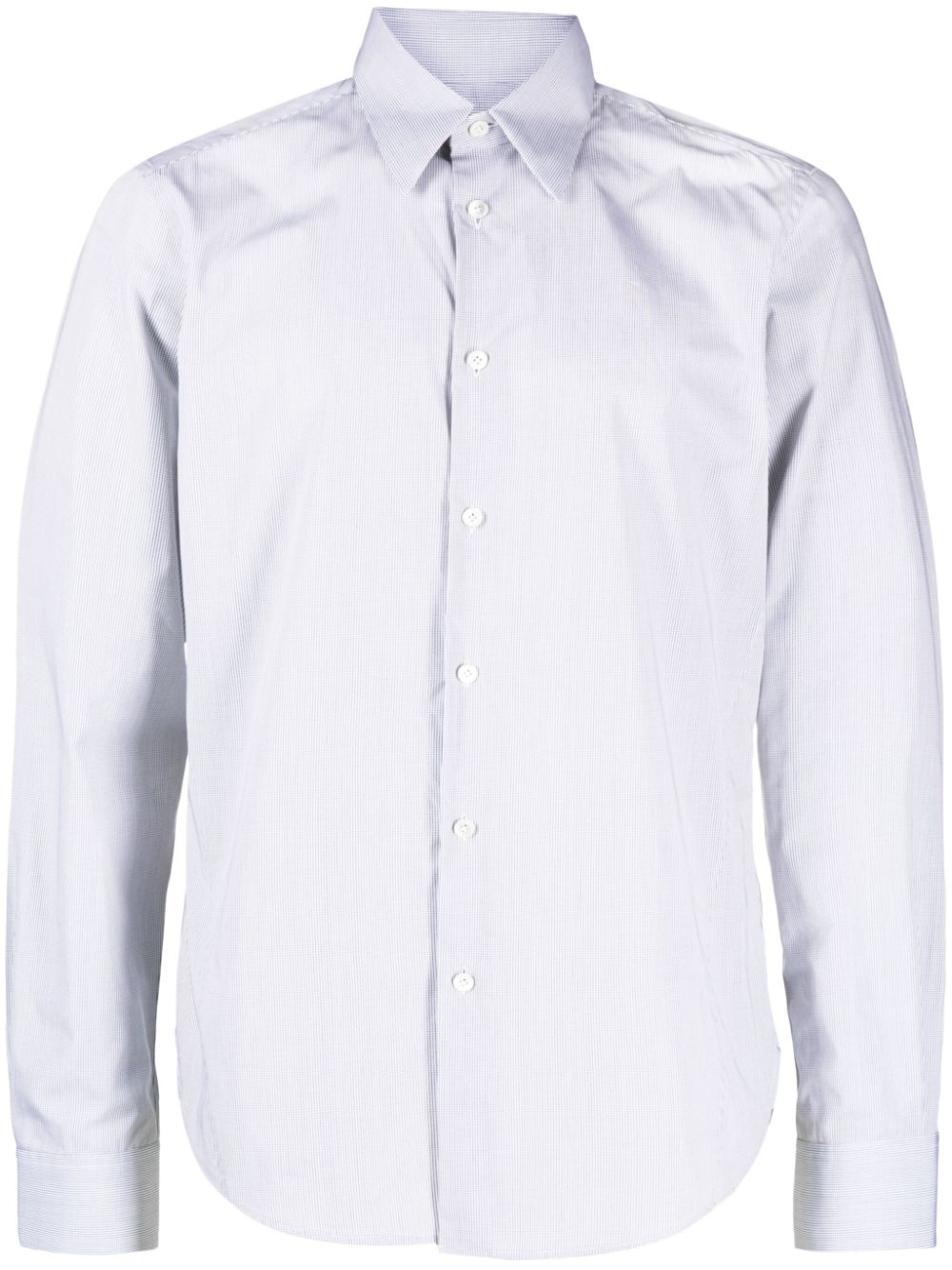Lanvin grid-pattern Cotton Shirt Grey Maison-Kitsune Men Shirts