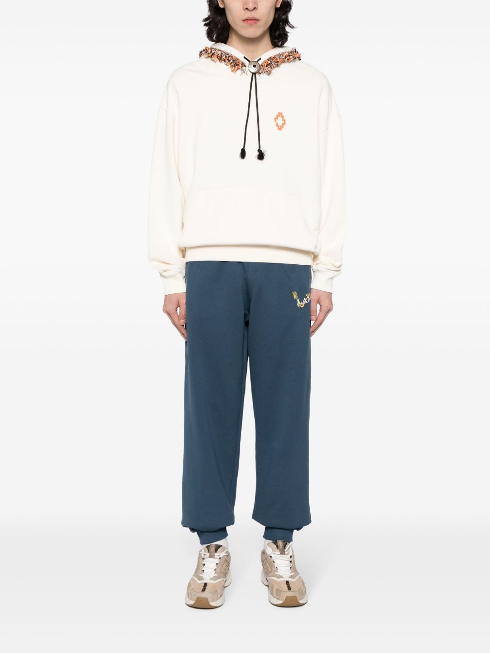 Maison-Kitsune Sweatpants Men Lanvin logo-print Cotton Track Pants Blue