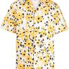 Maison-Kitsune Shirts Men Lanvin floral-print Cotton Shirt Yellow