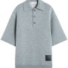 Lanvin logo-patch Polo Shirt Grey Men Polo Shirts Maison-Kitsune