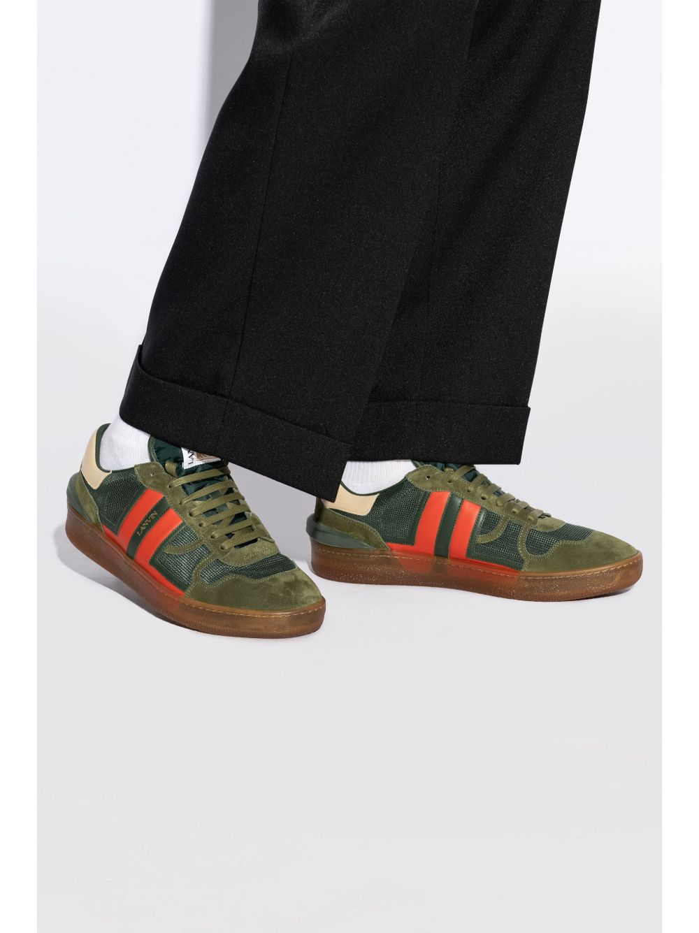 Maison-Kitsune Low-Tops Men Lanvin Clay Panelled Sneakers Green