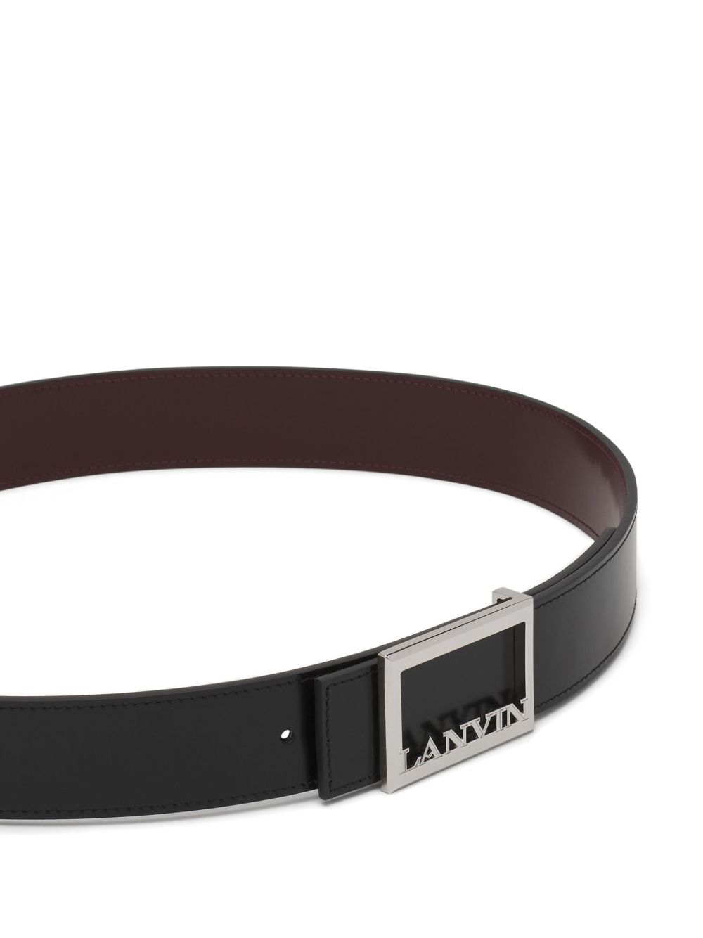 Men Belts Maison-Kitsune Lanvin logo-buckle Belt Black