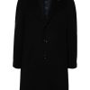 Men Single Breasted Coats Maison-Kitsune Lardini Wool Coat Blue