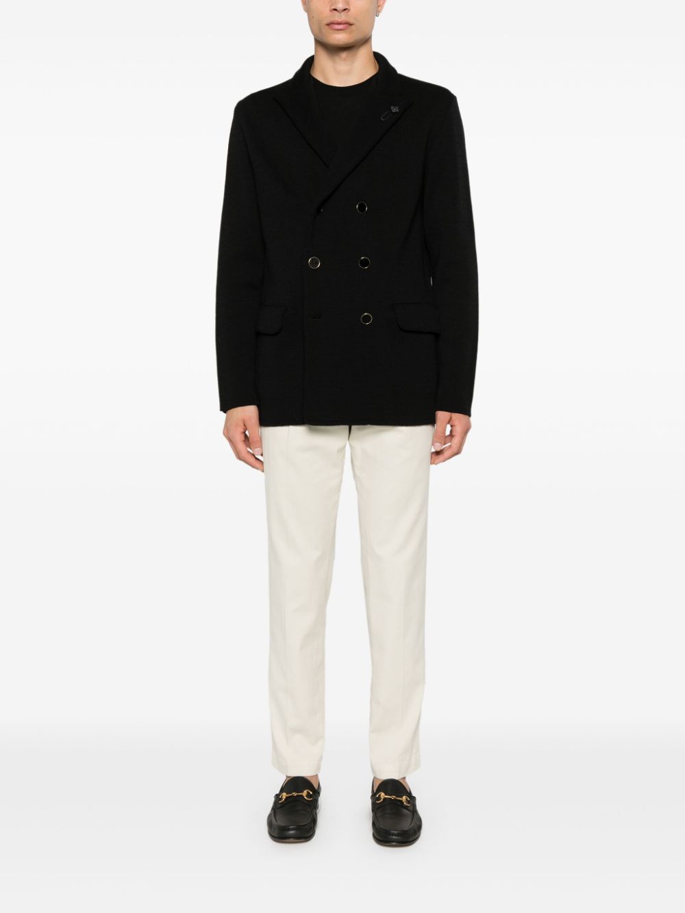 Lardini Knitted Blazer Black Men Blazers Maison-Kitsune