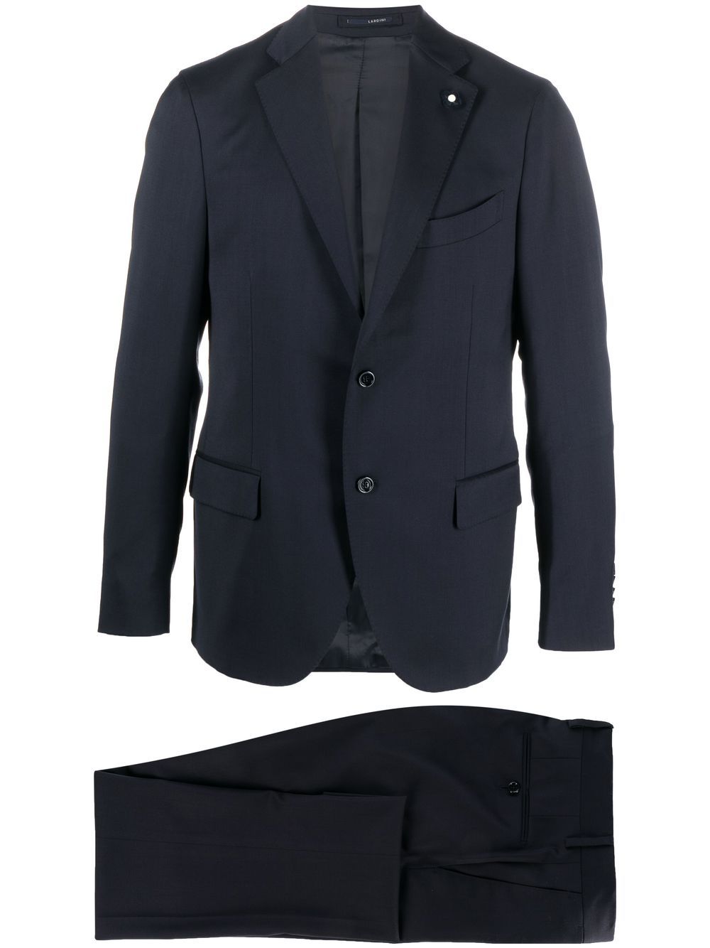 Maison-Kitsune Single Breasted Suits Men Lardini single-breasted two-piece Suit Blue