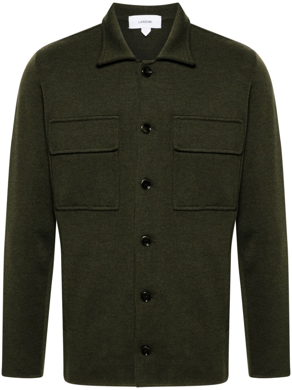 Lardini Virgin Wool Cardigan Green Men Cardigans Maison-Kitsune
