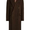Lardini Virgin Wool double-breasted Coat Brown Men Double Breasted Coats Maison-Kitsune