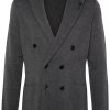 Maison-Kitsune Blazers Men Lardini brooch-detail Blazer Grey