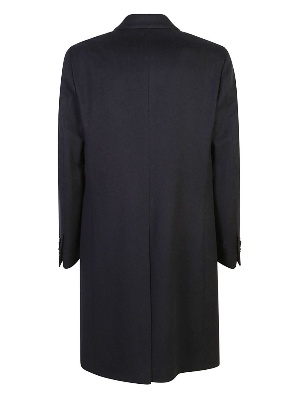 Maison-Kitsune Double Breasted Coats Men Lardini brooch-detail Coat Black