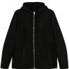 Lardini Suede Hooded Jacket Black Men Leather Jackets Maison-Kitsune