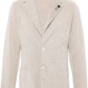 Lardini brooch-detail Blazer Neutrals Maison-Kitsune Men Blazers