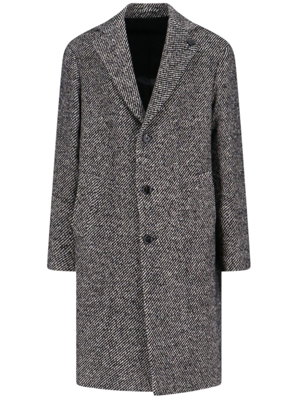 Maison-Kitsune Lardini single-breasted Coat Black Men Single Breasted Coats