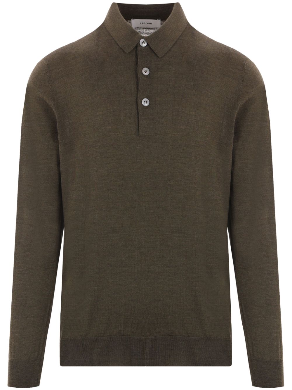 Maison-Kitsune Polo Shirts Men Lardini long-sleeve Polo Shirt Brown