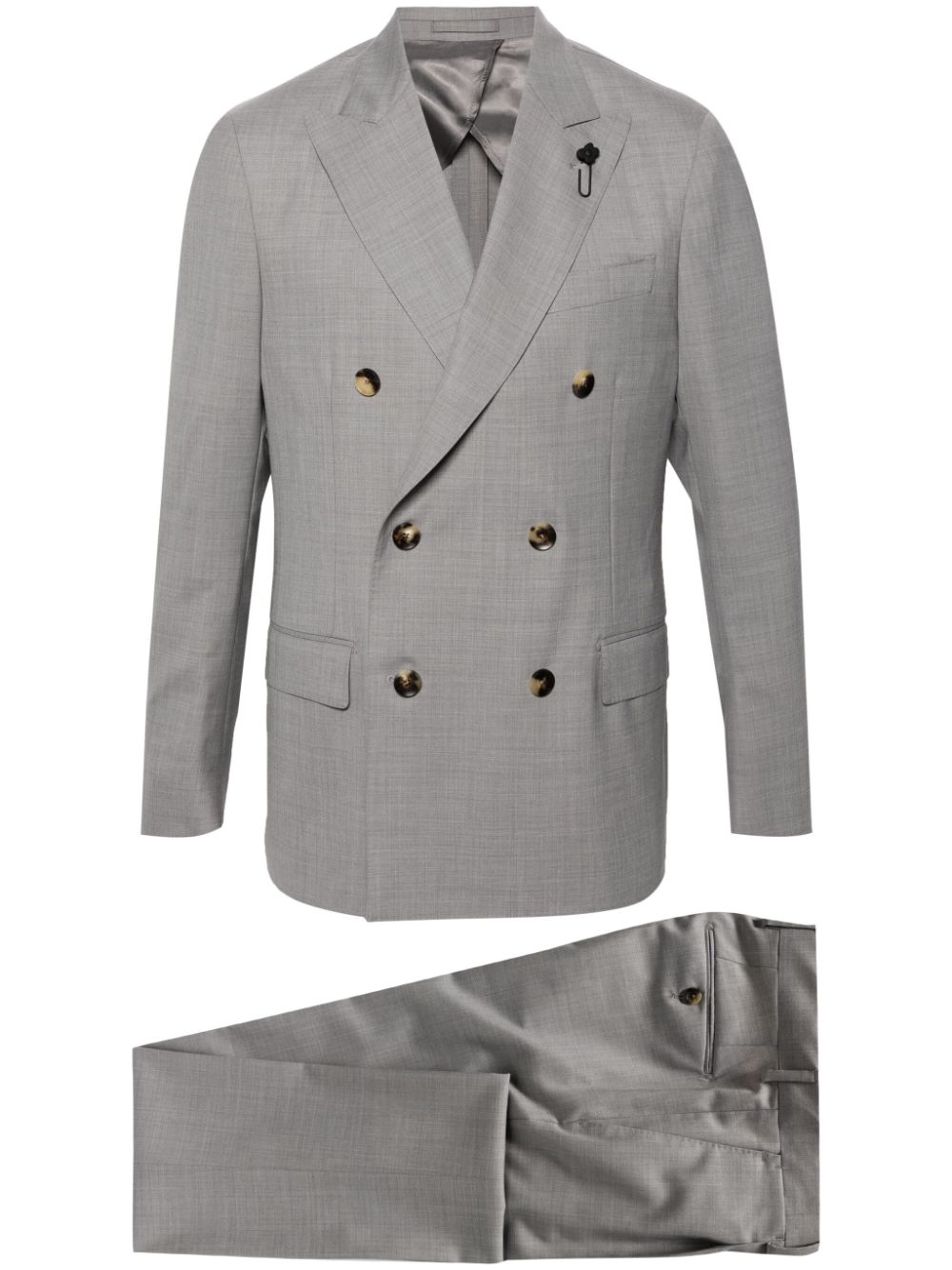 Maison-Kitsune Lardini double-breasted Wool Suit Grey Men Double Breasted Suits