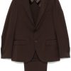 Lardini Virgin Wool Suit Brown Maison-Kitsune Men Single Breasted Suits