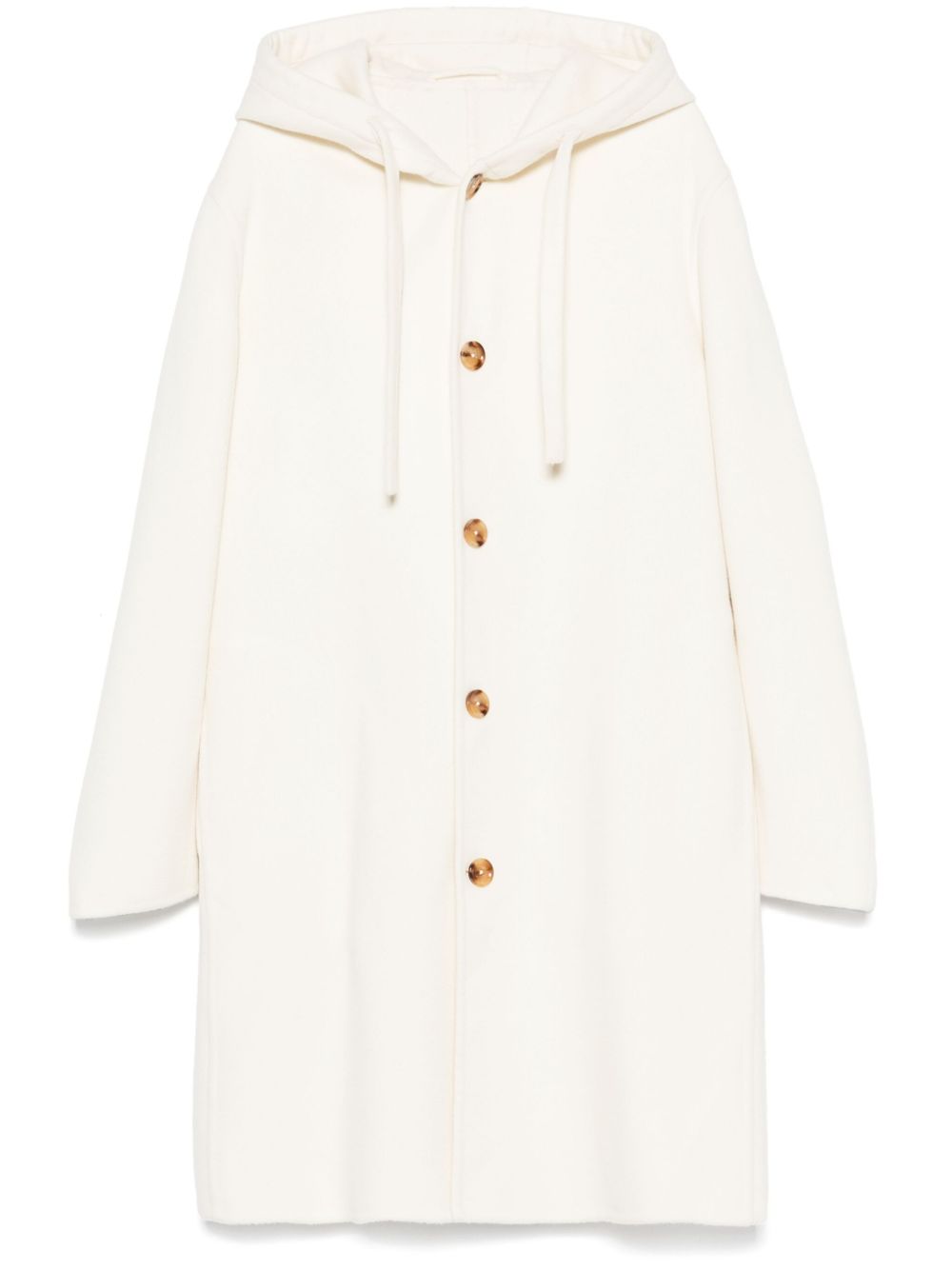 Maison-Kitsune Single Breasted Coats Men Lardini Wool Coat White