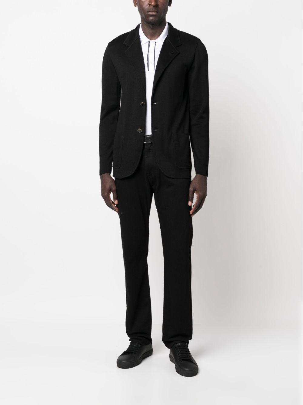 Lardini single-breasted cotton-blend Blazer Black Maison-Kitsune Men Blazers