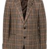 Maison-Kitsune Lardini houndstooth-pattern single-breasted Blazer Neutrals Men Blazers