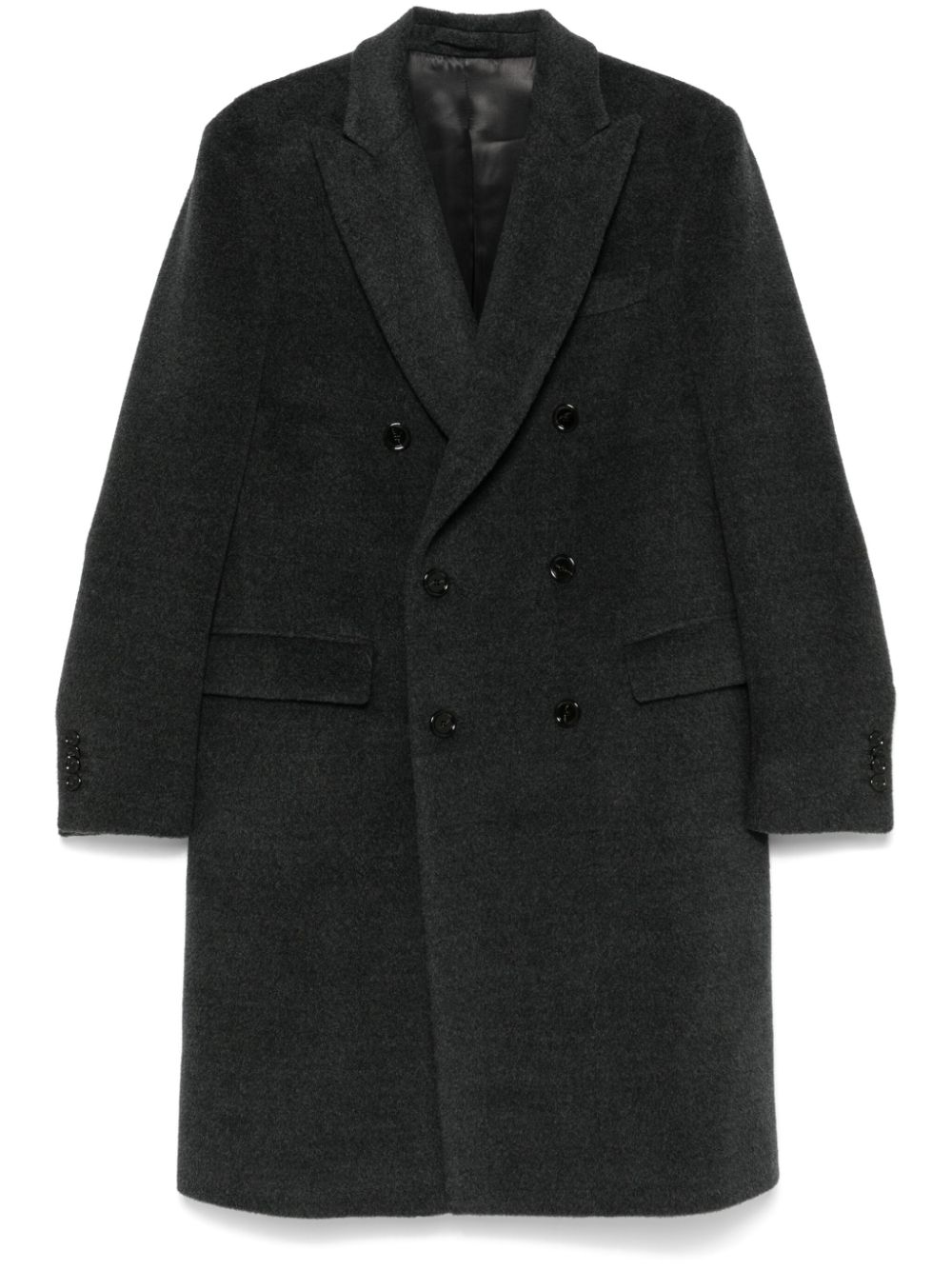 Lardini Virgin Wool Coat Grey Maison-Kitsune Men Double Breasted Coats