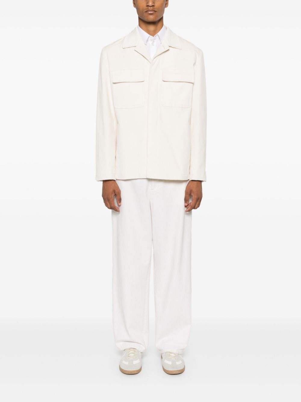 Men Shirt Jackets Maison-Kitsune Lardini Corduroy Shirt Jacket White