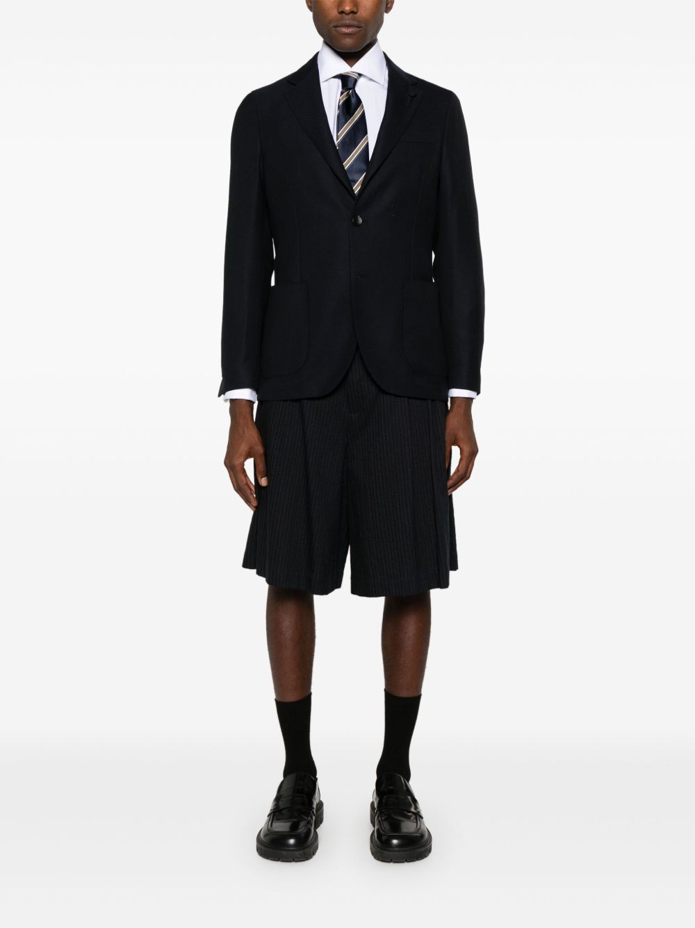 Maison-Kitsune Lardini single-breasted Wool Blazer Blue Men Blazers