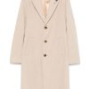 Men Single Breasted Coats Maison-Kitsune Lardini Virgin Wool Coat Neutrals