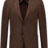 Maison-Kitsune Blazers Men Lardini brooch-detail single-breasted Blazer Brown