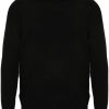 Maison-Kitsune Knitted Sweaters Men Lardini fine-knit Virgin Wool Jumper Black