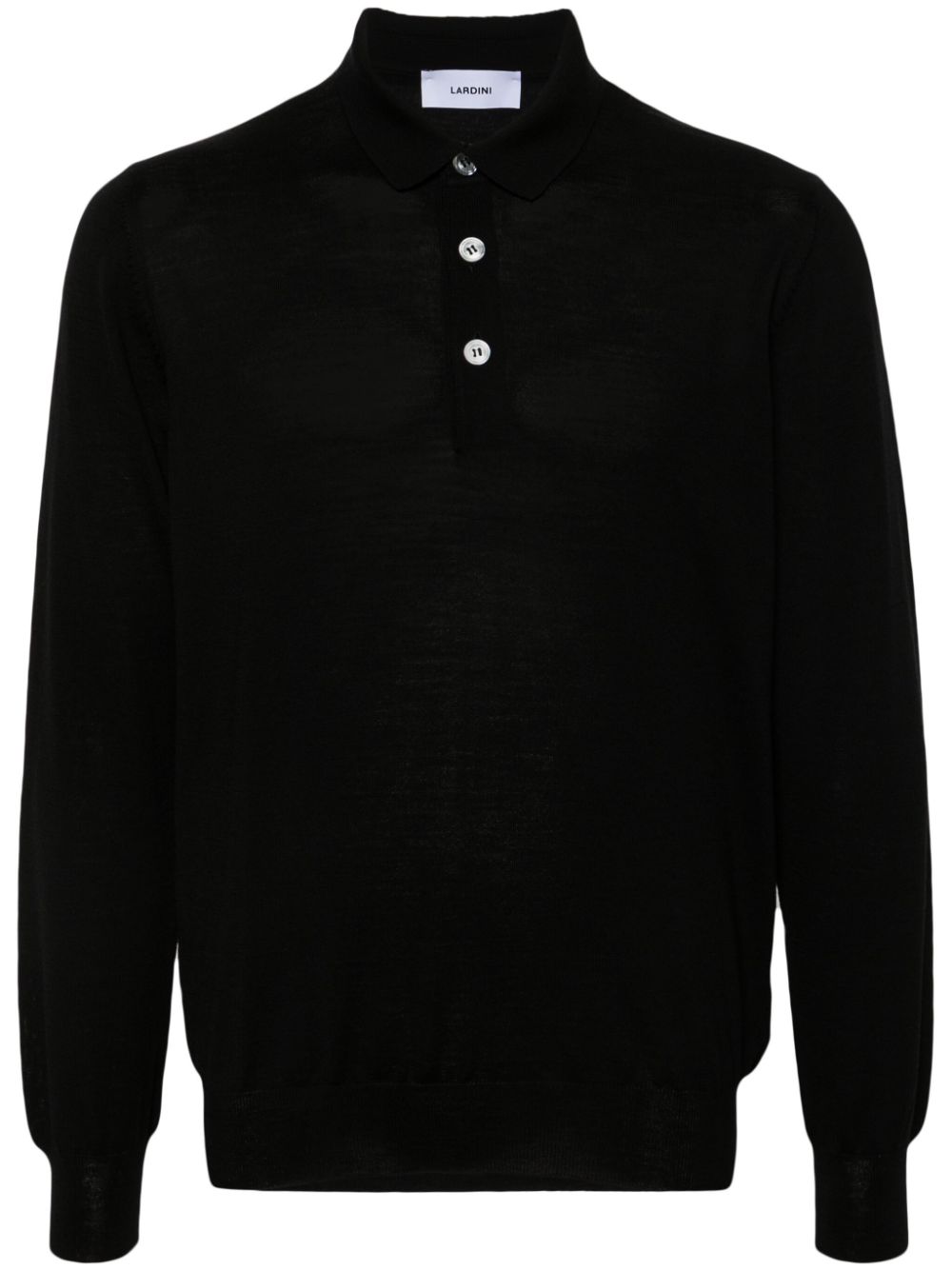Men Polo Shirts Maison-Kitsune Lardini Virgin Wool Polo Shirt Black
