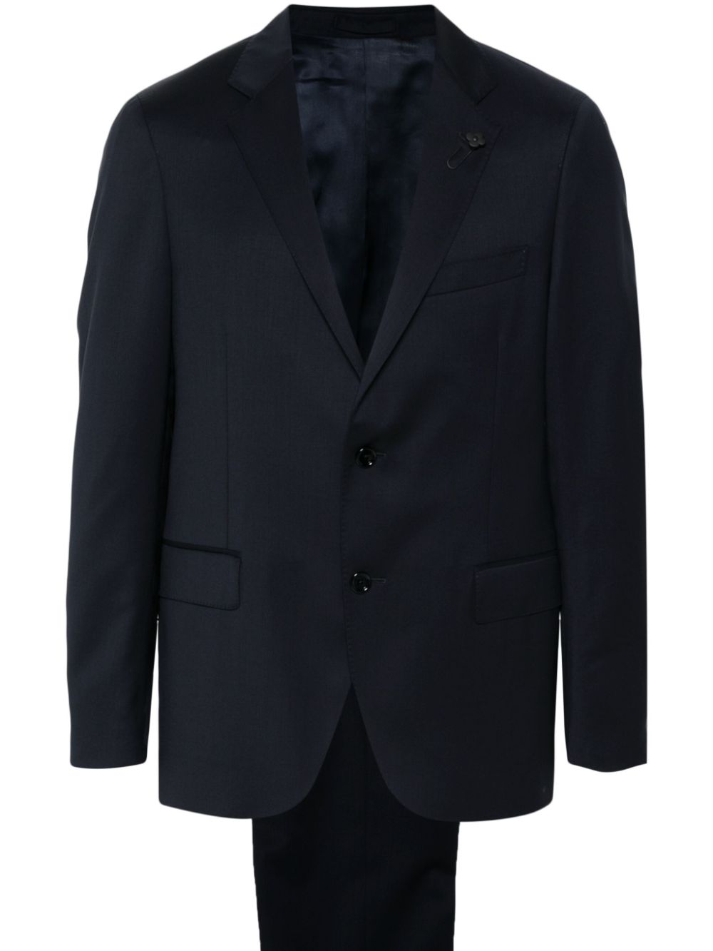 Maison-Kitsune Single Breasted Suits Men Lardini single-breasted Suit Blue