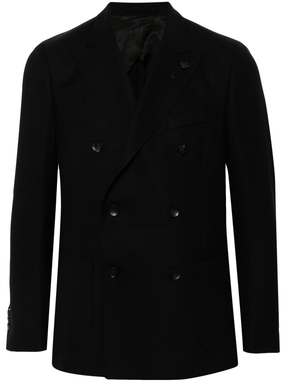 Lardini brooch-detail Blazer Black Men Blazers Maison-Kitsune