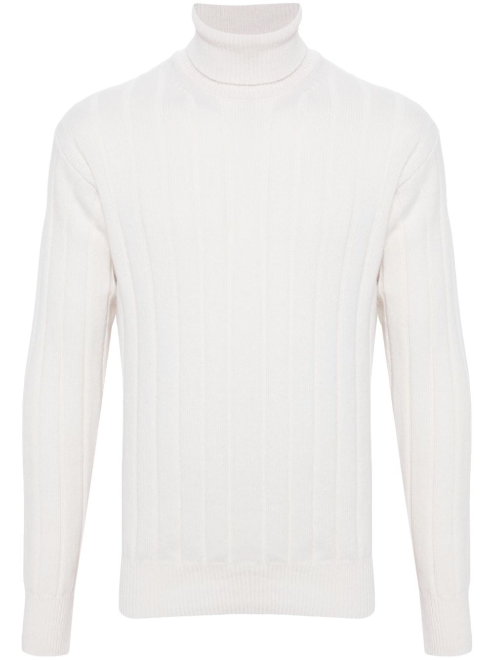 Maison-Kitsune Knitted Sweaters Men Lardini ribbed-knit Sweater White