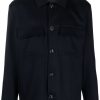 Lardini wool-cashmere Shirt Jacket Blue Men Shirt Jackets Maison-Kitsune